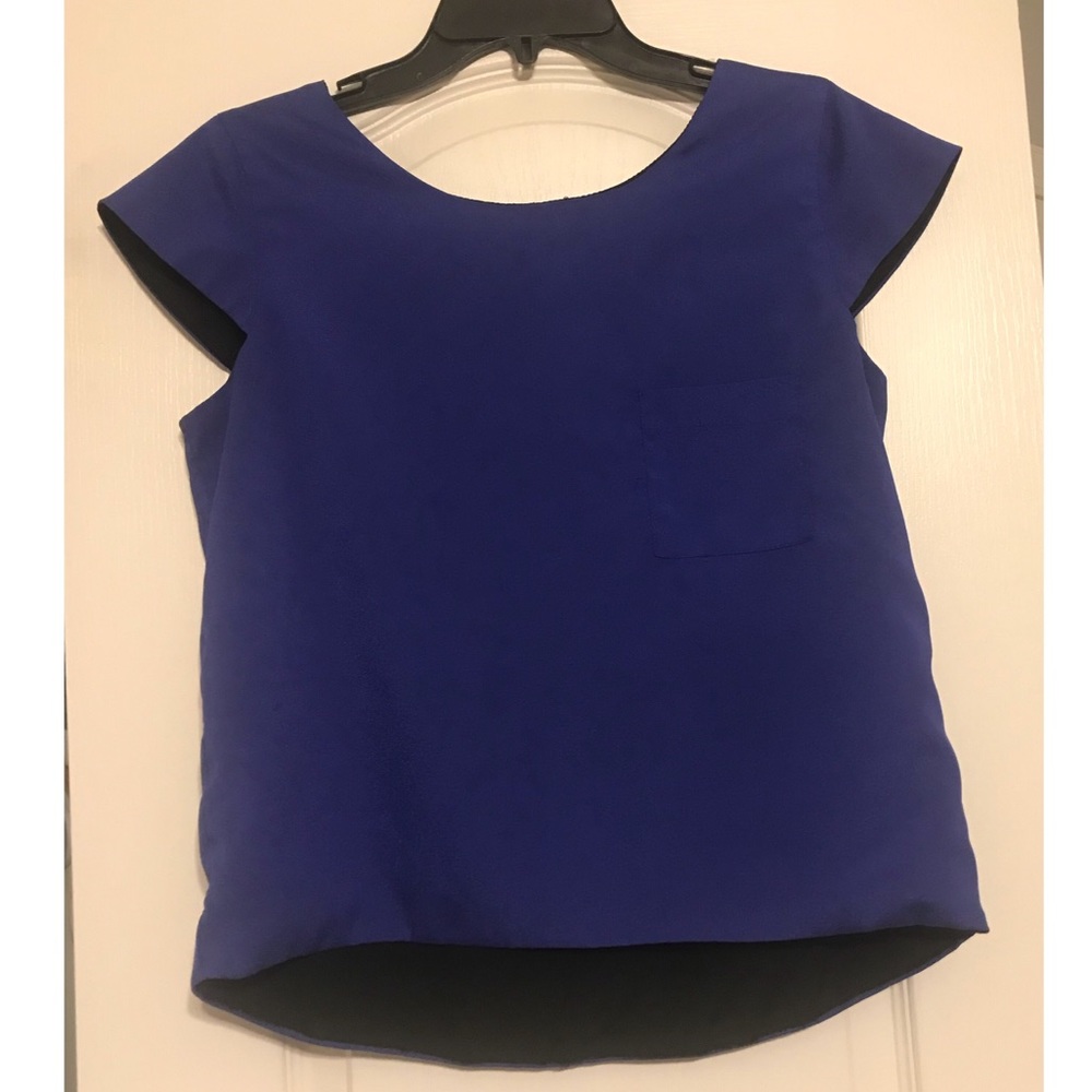 Blue and black top from Nordstrom